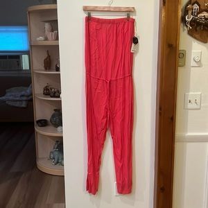 Lavish,Fire Opal,Tie Waist,Pockets,Bandeau Jumper,Medium,NWT